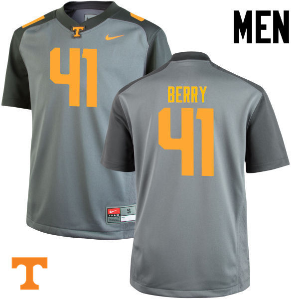 Men #41 Elliott Berry Tennessee Volunteers College Football Jerseys-Gray